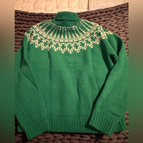 Tory Sport Court Green Mountain Fairisle Lambswool Sweater. Size Small.  NWT - Picture 5 of 10